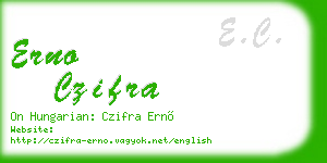 erno czifra business card